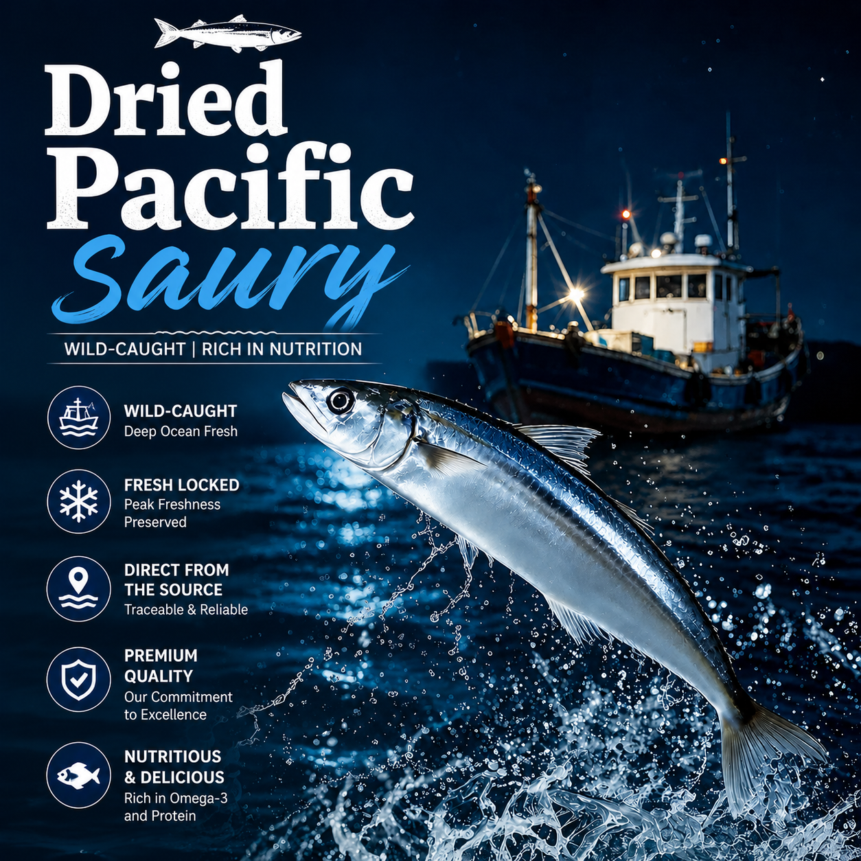 Dried Pacific Saury | Blood Sugar, Cholesterol & Heart Health Support-EDC