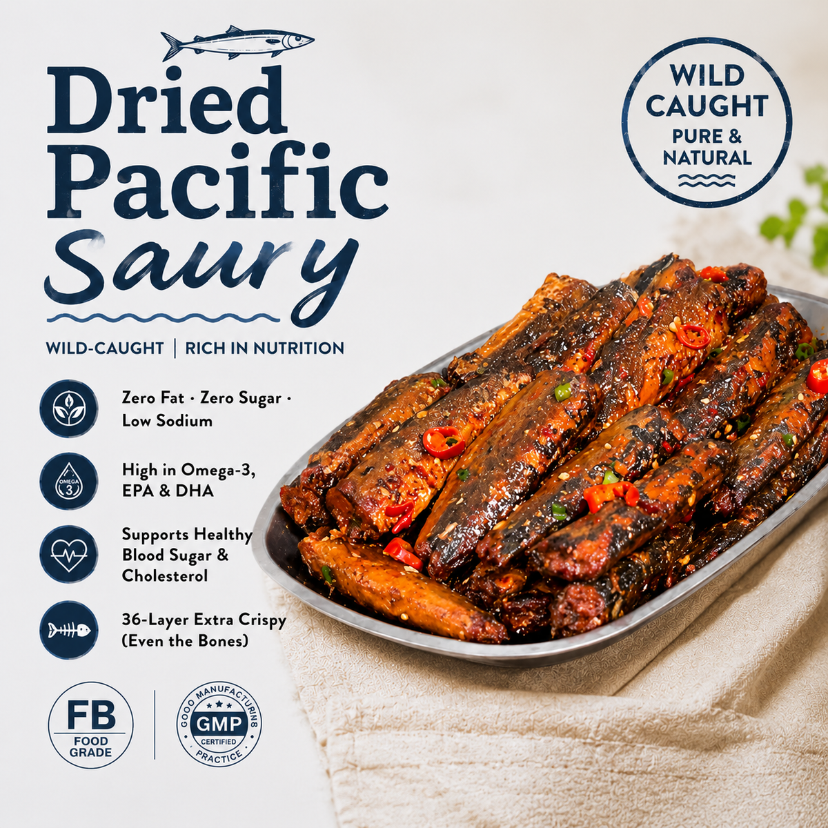 Dried Pacific Saury | Blood Sugar, Cholesterol & Heart Health Support-EDC
