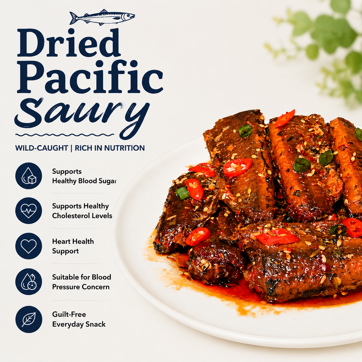 Dried Pacific Saury | Blood Sugar, Cholesterol & Heart Health Support-EDC